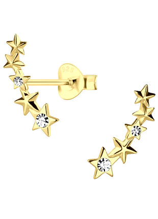 Sterling Silver Star Crystal Ear Studs
