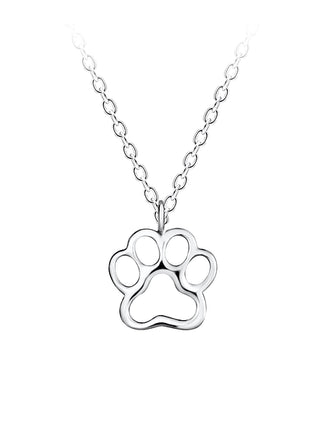 Sterling Silver Paw Print Necklace