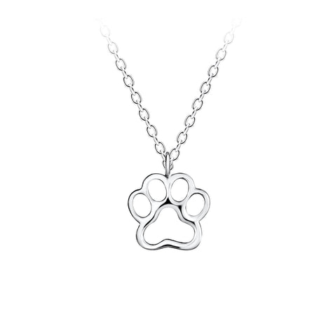Sterling Silver Paw Print Necklace