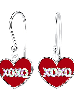 Sterling Silver XOXO Heart Earrings