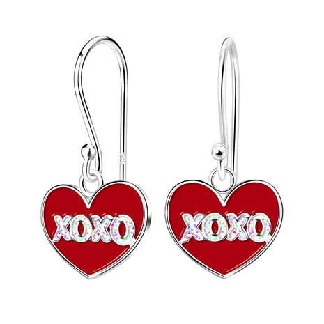 Sterling Silver XOXO Heart Earrings