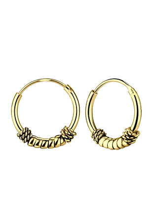 12mm Sterling Silver Bali Ear Hoops