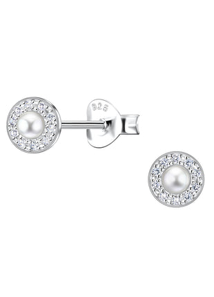 Sterling Silver Round Ear Studs