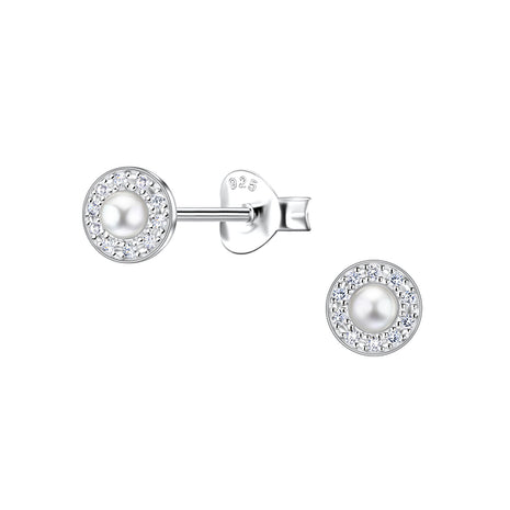 Sterling Silver Round Ear Studs