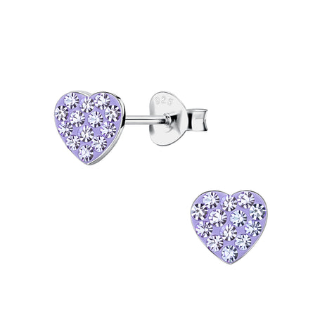 Sterling Silver Heart Ear Studs