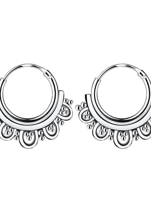 10mm Sterling Silver Bali Hoops