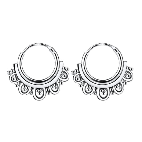 10mm Sterling Silver Bali Hoops