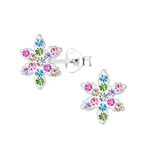 Sterling Silver Snowflake Ear Studs