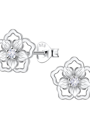 Sterling Silver Flower Ear Studs