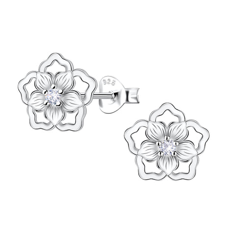 Sterling Silver Flower Ear Studs