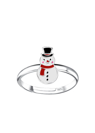 Sterling Silver Snowman Adjustable Ring