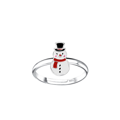 Sterling Silver Snowman Adjustable Ring