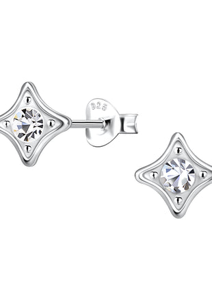 Sterling Silver Geometric Ear Studs