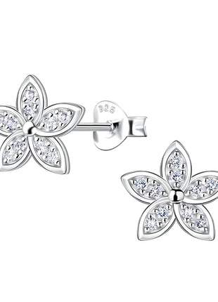 Sterling Silver Flower Ear Studs