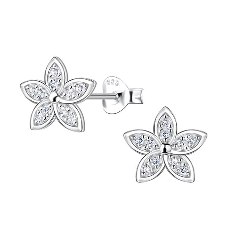Sterling Silver Flower Ear Studs