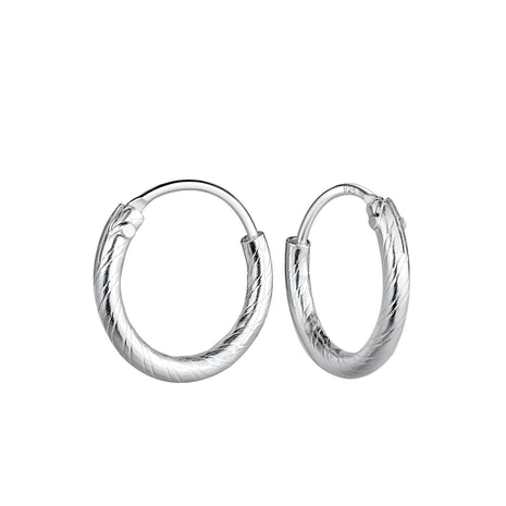 12mm Sterling Silver Twisted Ear Hoops