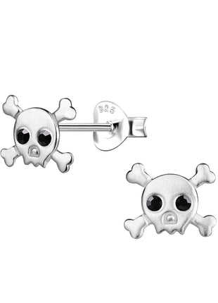 Sterling Silver Skull Ear Studs