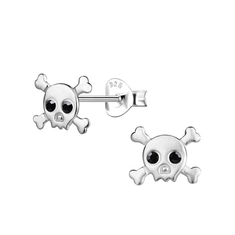 Sterling Silver Skull Ear Studs
