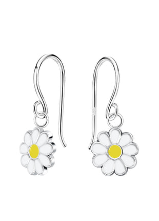 Sterling Silver Daisy Flower Earrings