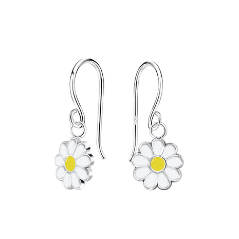 Sterling Silver Daisy Flower Earrings