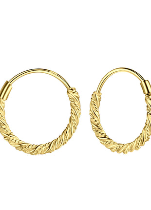 14mm Sterling Silver Twisted Ear Hoops