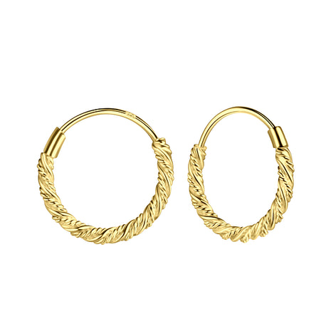 14mm Sterling Silver Twisted Ear Hoops
