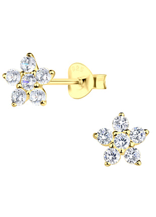 Sterling Silver Flower Ear Studs