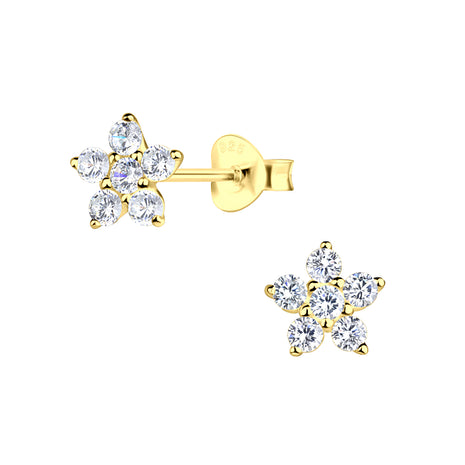 Sterling Silver Flower Ear Studs