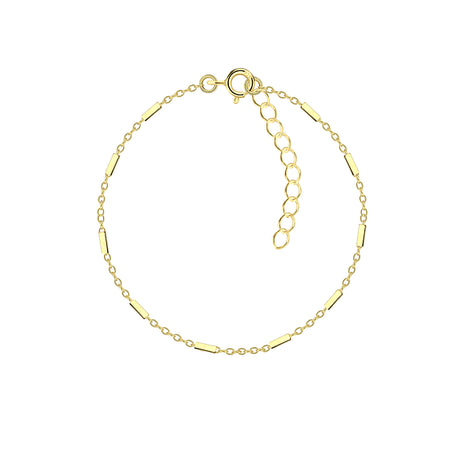 19cm Sterling Silver Cable Bar Bracelet With Extension