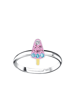 Sterling Silver Ice Cream Adjustable Ring
