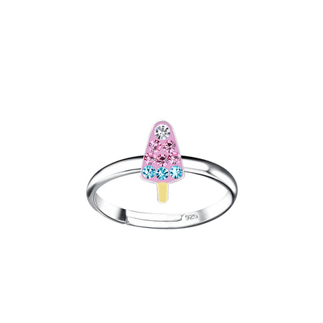 Sterling Silver Ice Cream Adjustable Ring