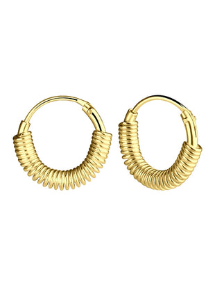 11mm Sterling Silver Bali Ear Hoops