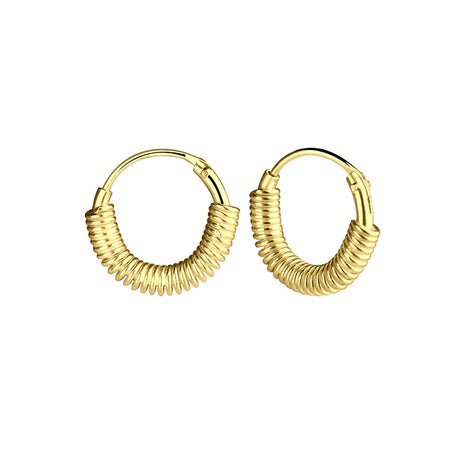 11mm Sterling Silver Bali Ear Hoops