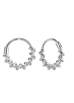 10mm Sterling Silver Twisted Ear Hoops