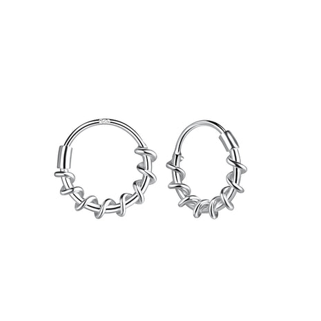 10mm Sterling Silver Twisted Ear Hoops