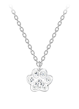 Sterling Silver Paw Print Necklace