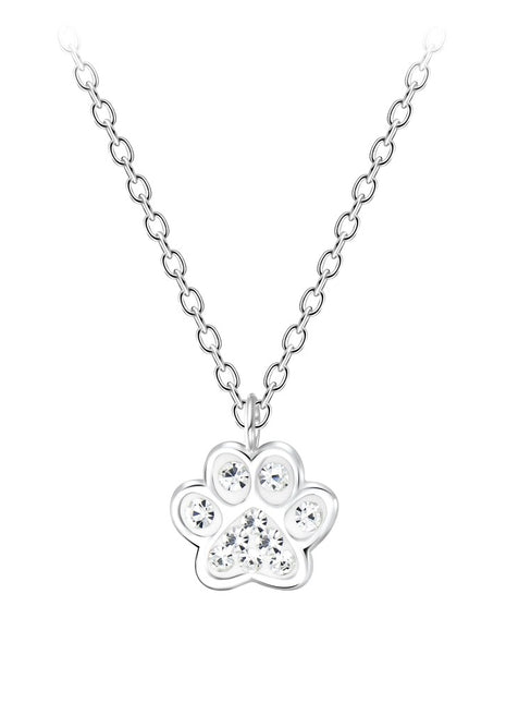 Sterling Silver Paw Print Necklace