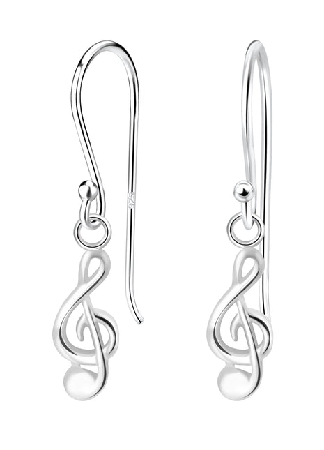 Sterling Silver G-Clef Earrings