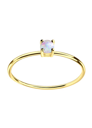 3mm Opal Sterling Silver Ring