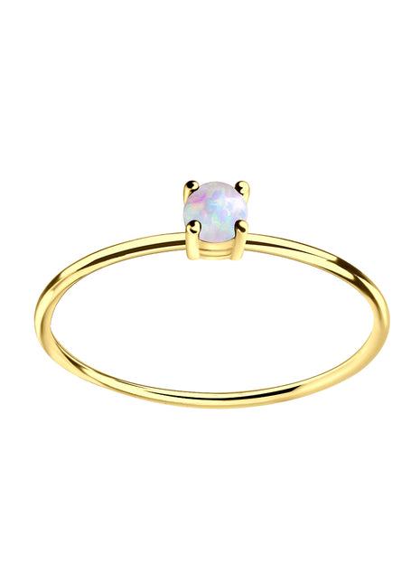 3mm Opal Sterling Silver Ring