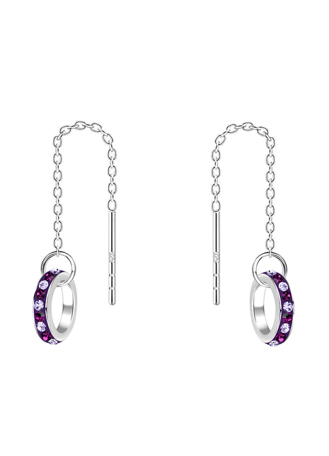 Sterling Silver Thread Through Crystal Earrings