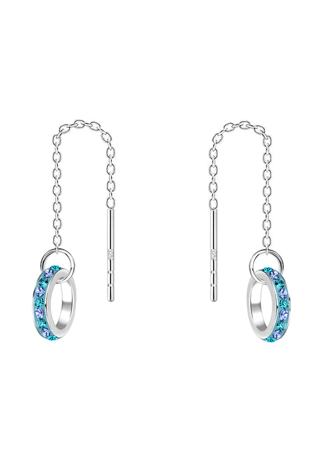 Sterling Silver Thread Through Crystal Earrings