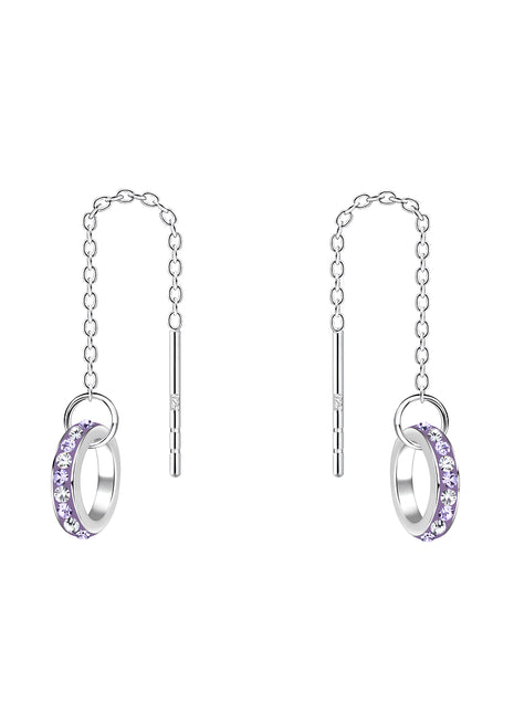 Sterling Silver Thread Through Crystal Earrings