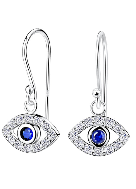 Sterling Silver Evil Eye Earrings