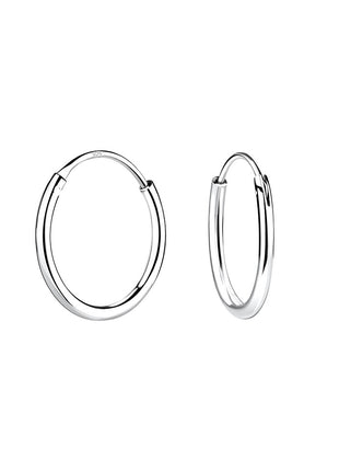 12mm Sterling Silver Thin Ear Hoops