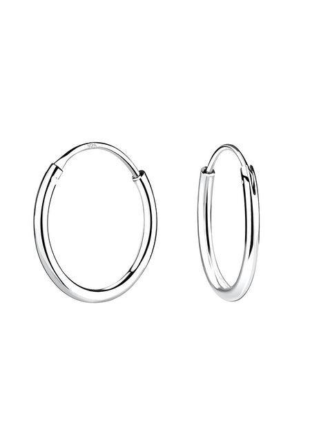 12mm Sterling Silver Thin Ear Hoops