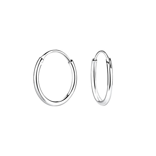 12mm Sterling Silver Thin Ear Hoops