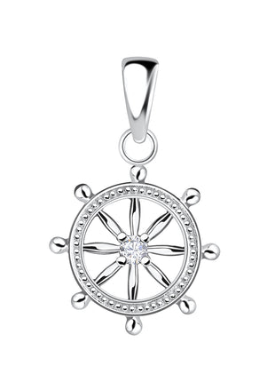 Sterling Silver Ship Wheel Pendant