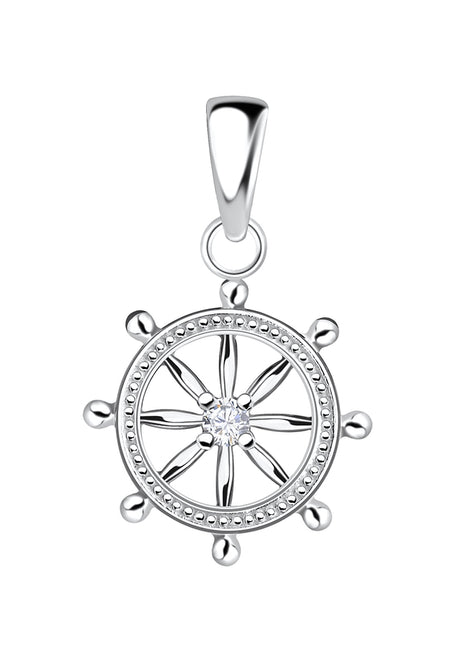 Sterling Silver Ship Wheel Pendant