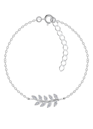 Sterling Silver Olive Leaf Bracelet